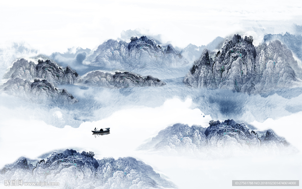 新中式水墨背景墙