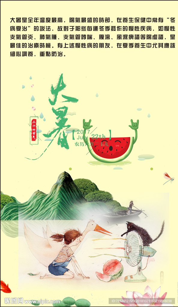 鱼儿 边框 大暑? 二十四节气