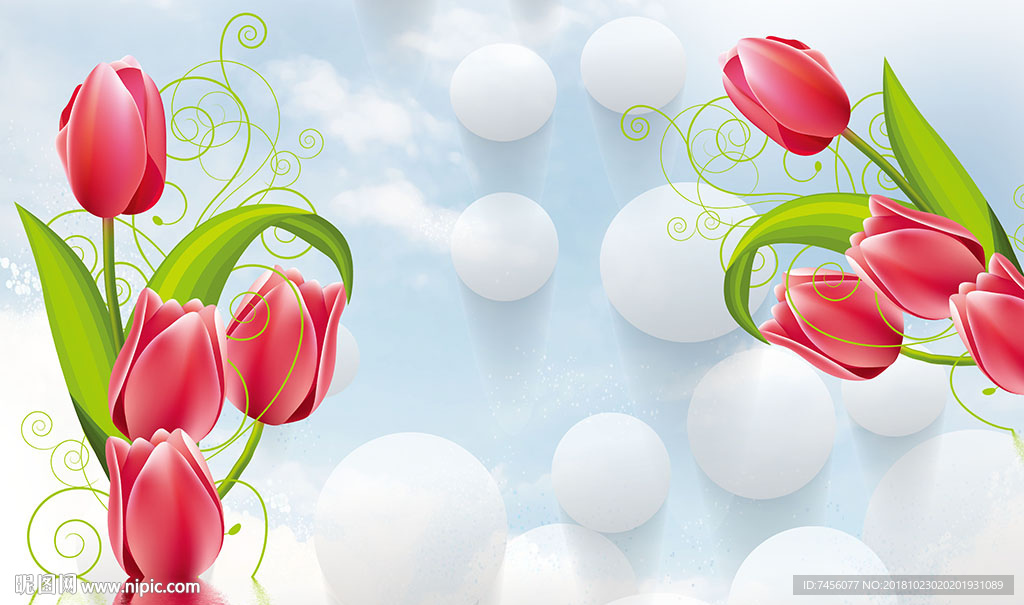 唯美百合花高清背景墙