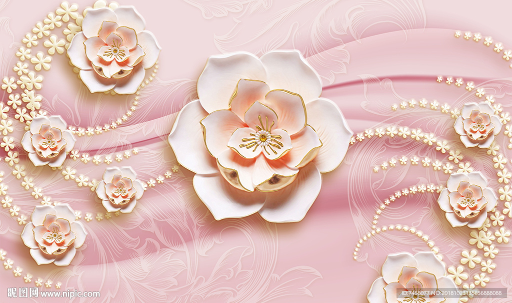 高清花瓣花朵时尚立体背景墙
