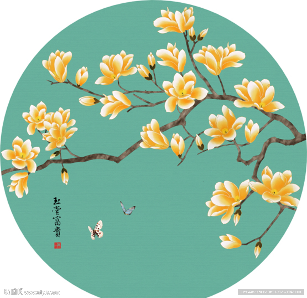 工笔玉兰