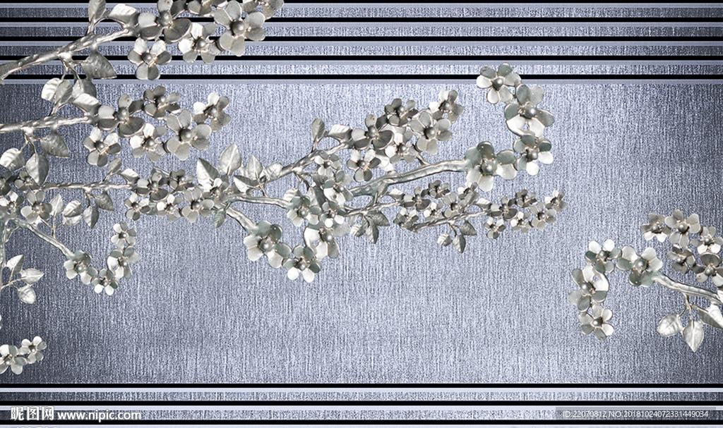 金属背景金属花卉背景墙