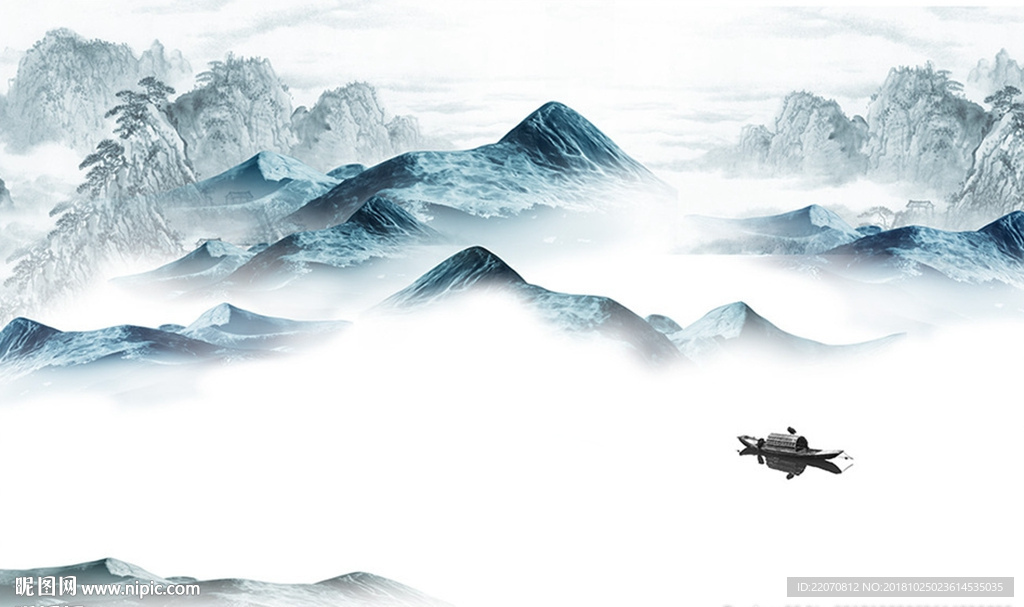 新中式艺术抽象现代简约背景墙