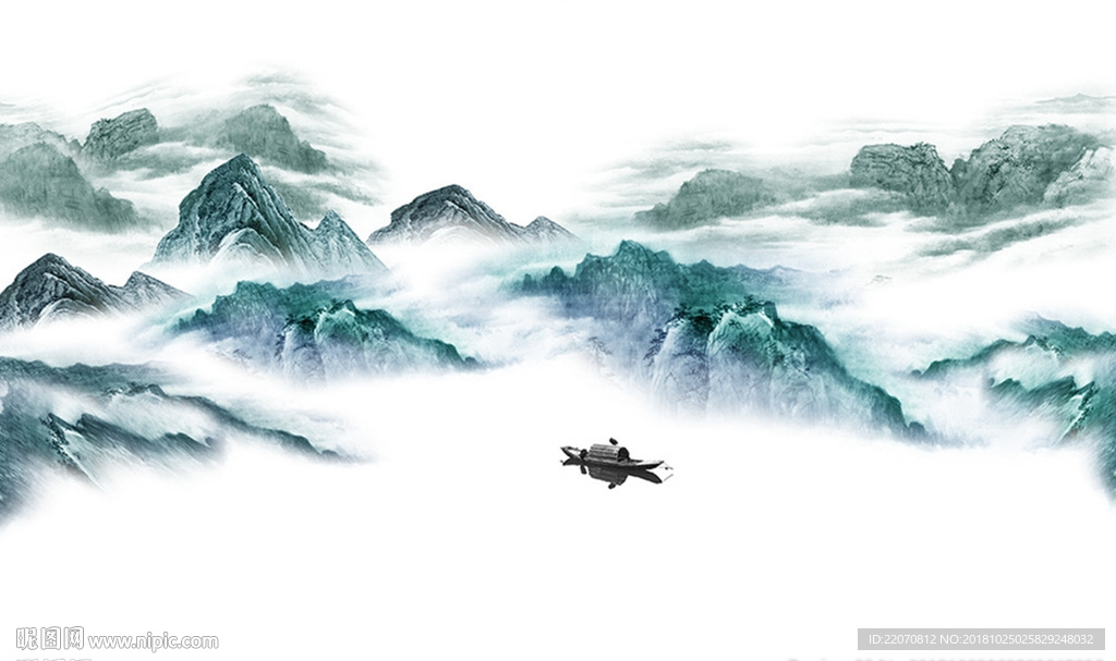 新中式水墨抽象山水背景