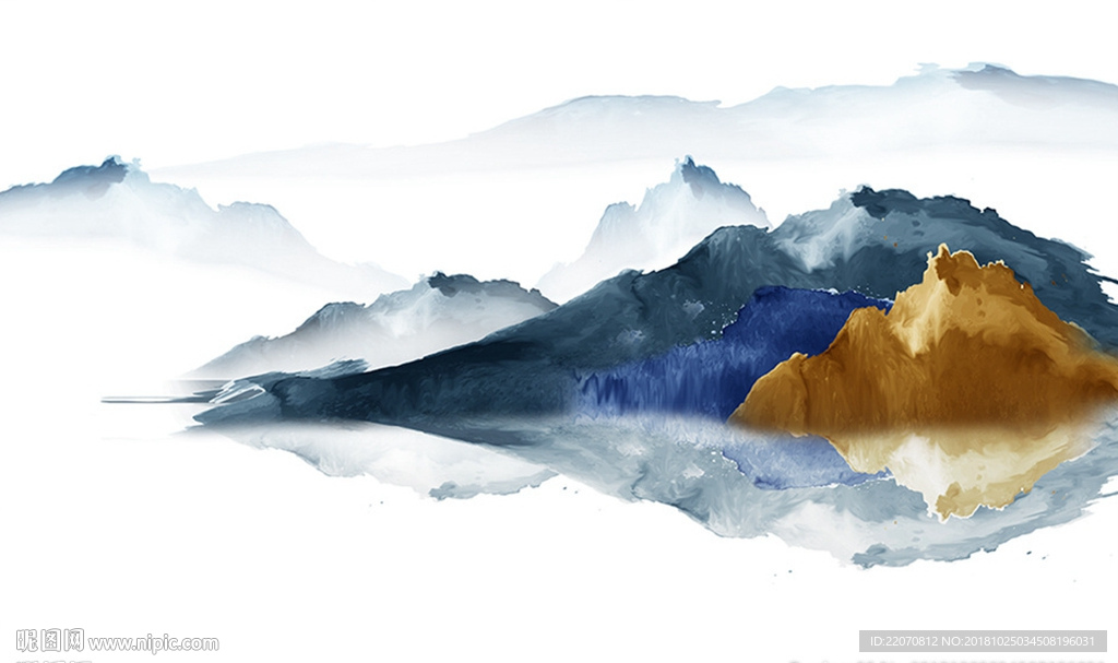 中式水墨山水背景墙