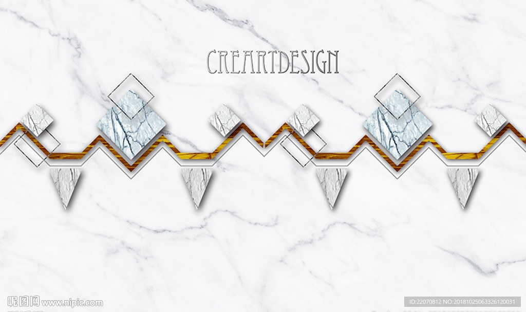 3D立体石纹抽象背景墙