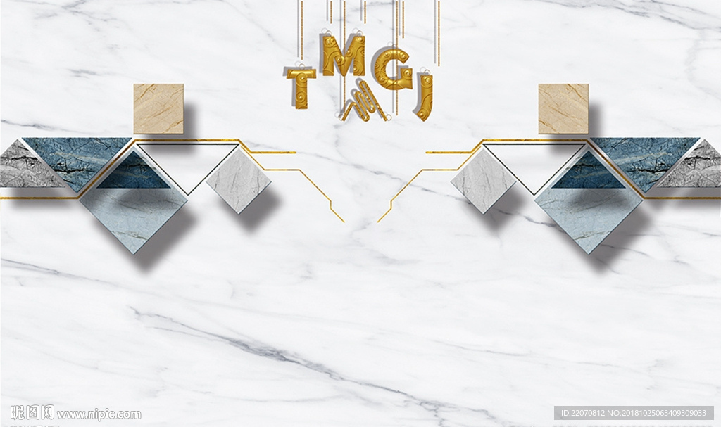 3D立体石纹抽象背景墙