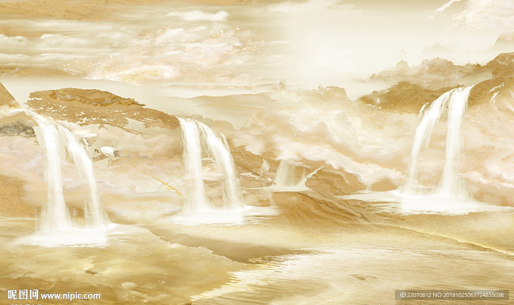 石纹山水抽象背景墙