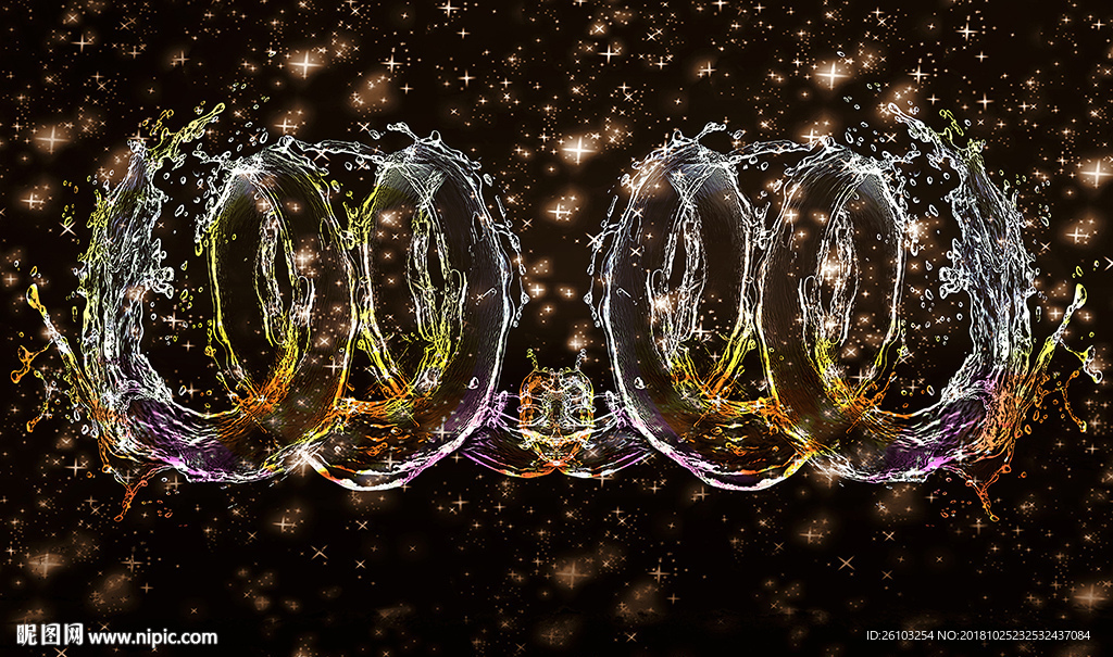 梦幻水纹曲线天空电视背景墙