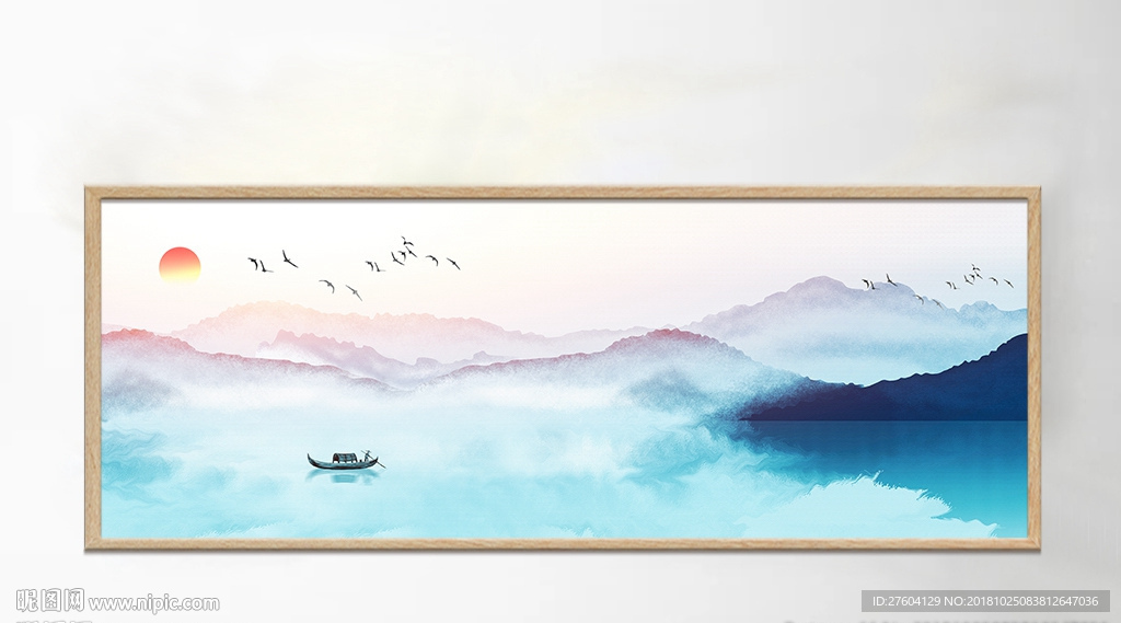 中式意境山水风景唯美装饰画