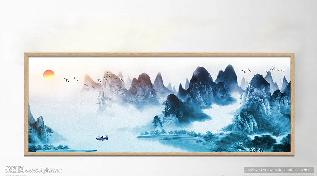 中式水墨意境山水风景装饰画