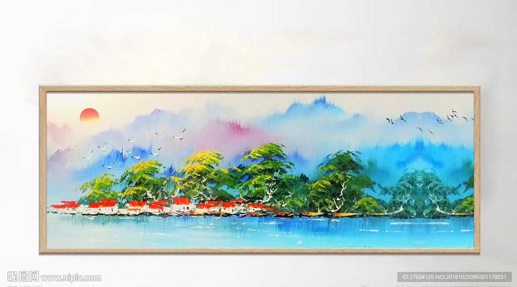 现代唯美意境风景油画装饰画