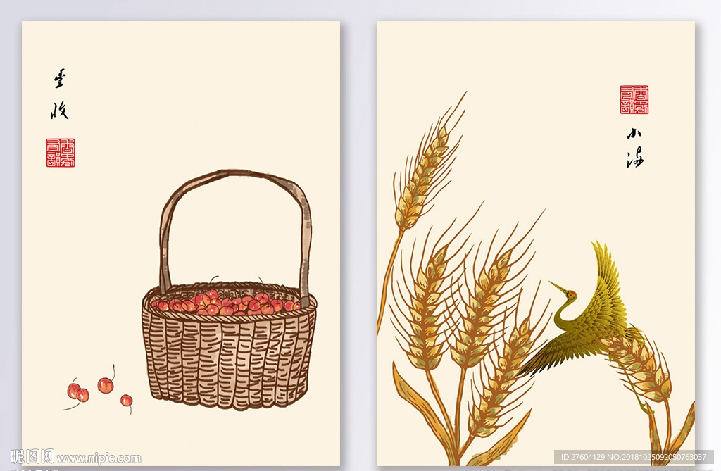 中国风手绘民俗创意装饰画