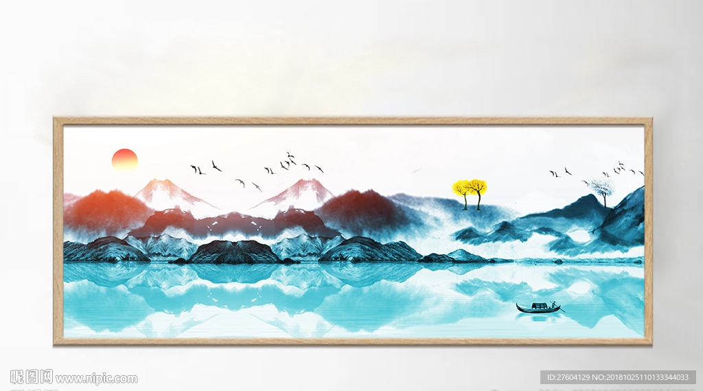 唯美水墨山水风景装饰画