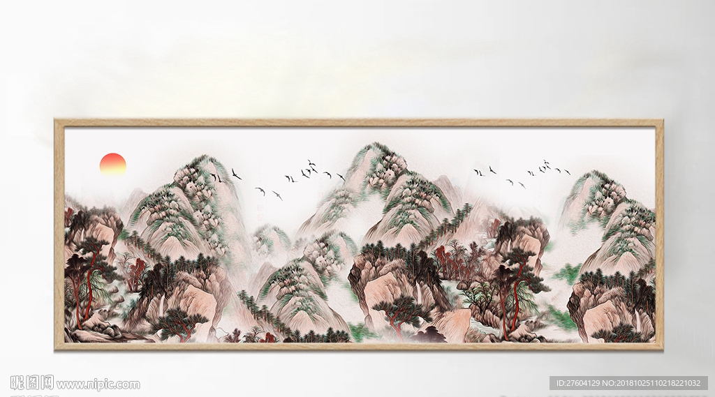 意境水墨山水风景唯美装饰画