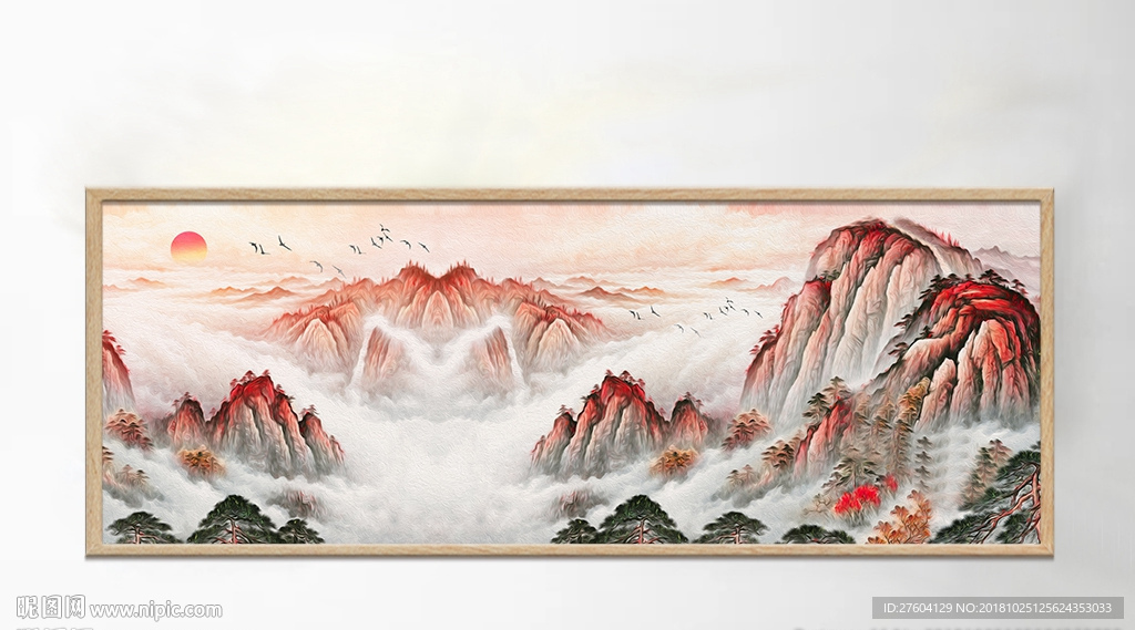 中式国画山水风景装饰画