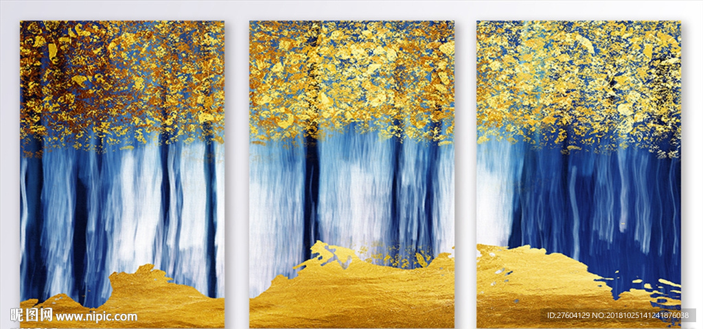 现代抽象发财树装饰画