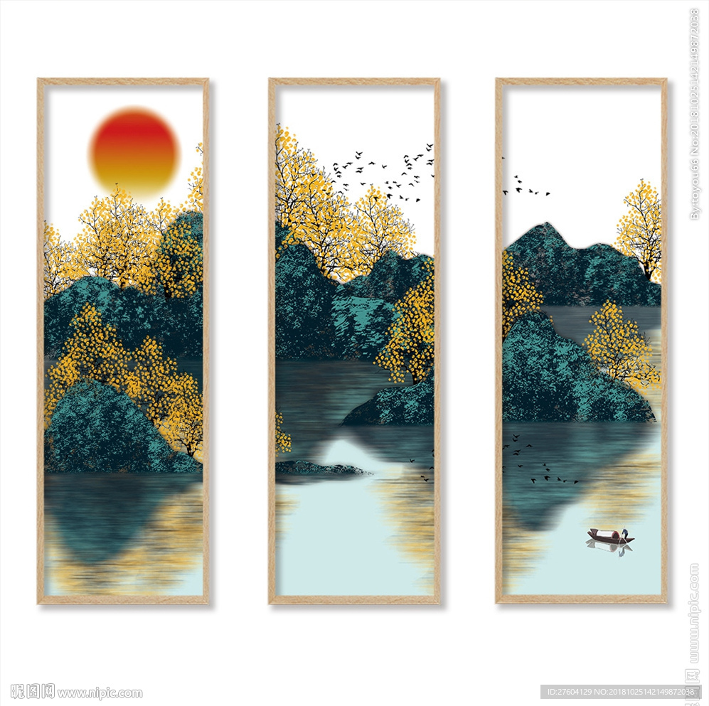 中国风山川风景创意装饰画