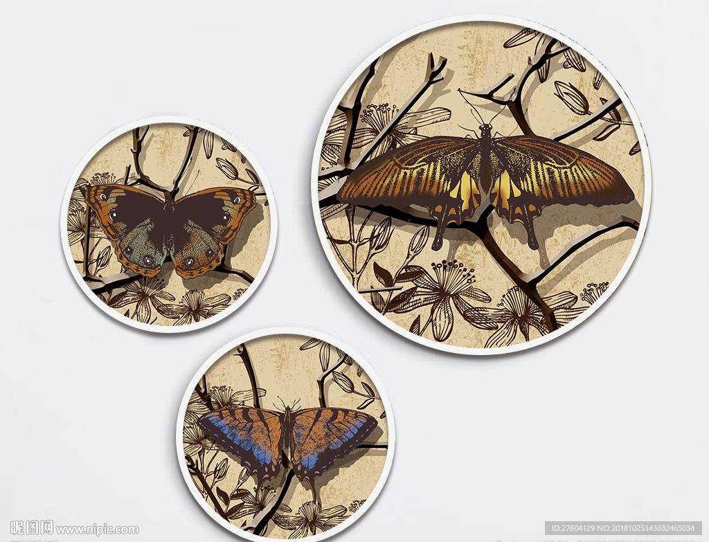 现代动物蝴蝶装饰画