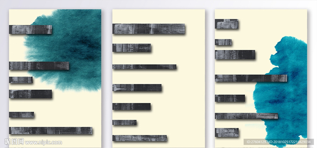 现代黑色琴键装饰画