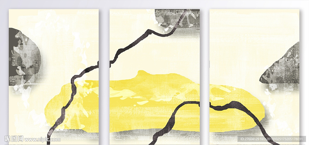 现代抽象大色块装饰画