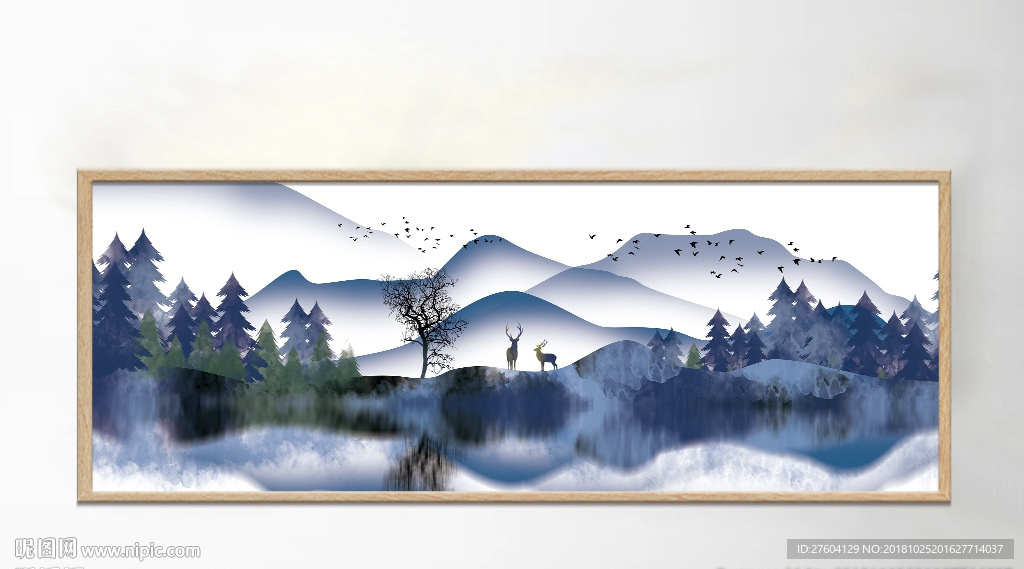 水墨风景书房创意装饰画