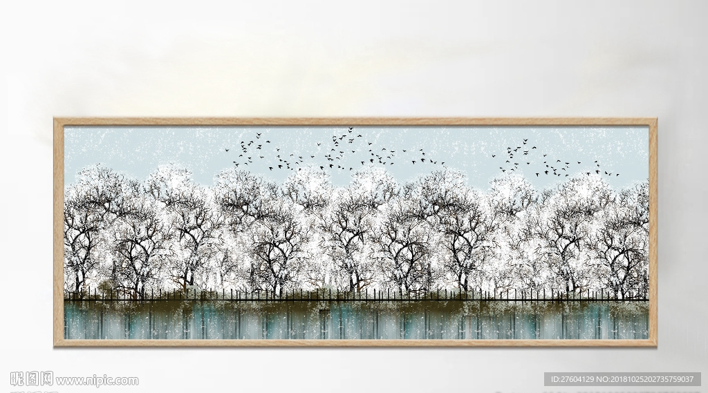 创意唯美雪景风景装饰画