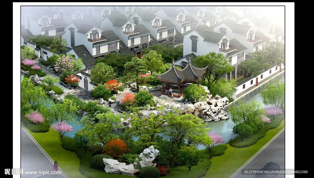 别墅庭院景观设计效果图