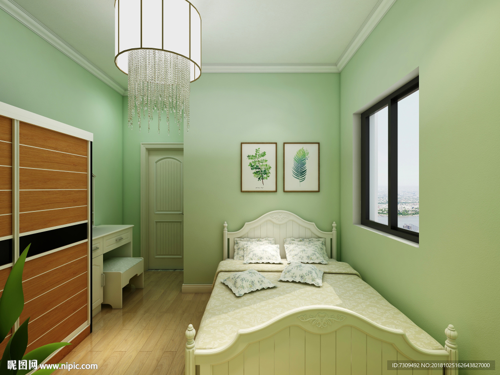 美式田园风家居客卧装修效果图