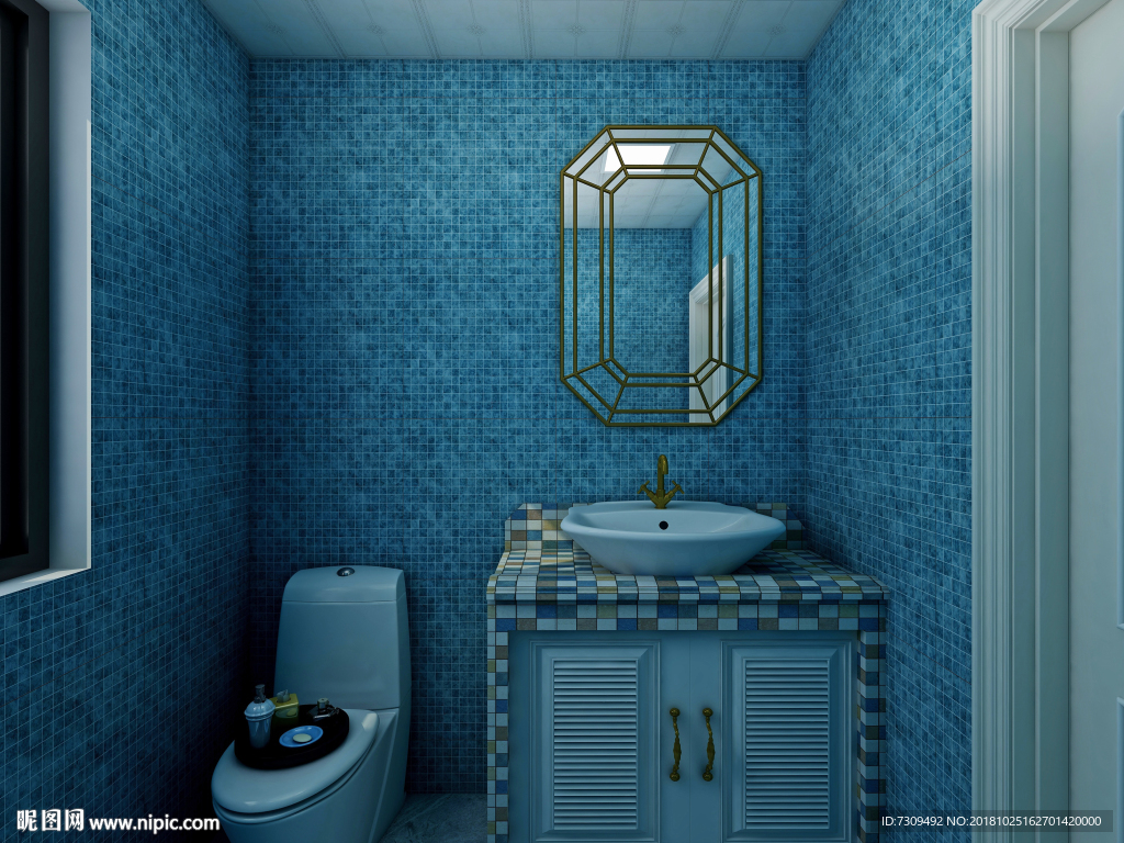 美式田园风格卫生间装饰效果图