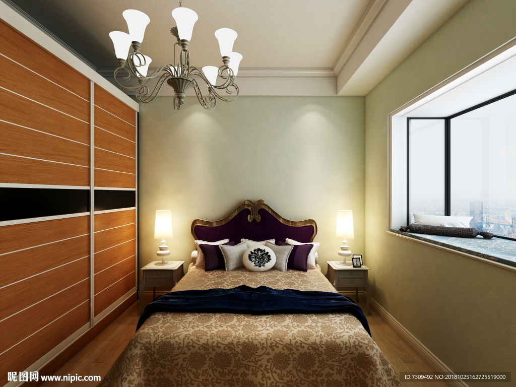 美式风格家装主卧装饰效果