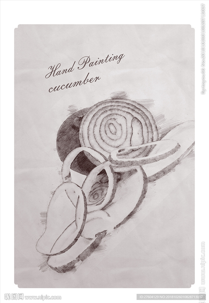 素描洋葱厨房餐饮装饰画