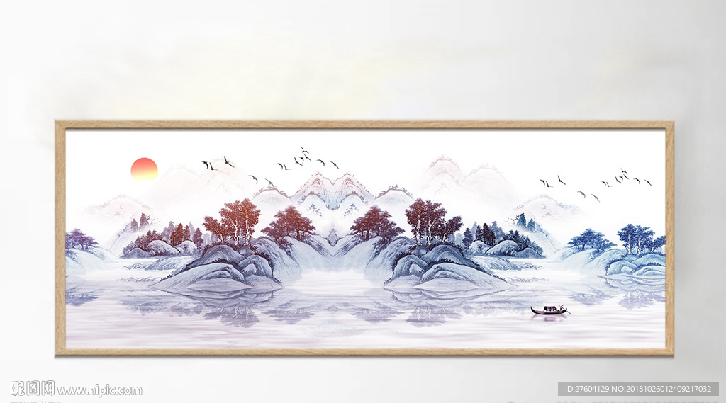 中国风水墨意境山水唯美装饰画