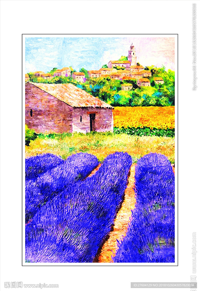 现代田园油画香草装饰画