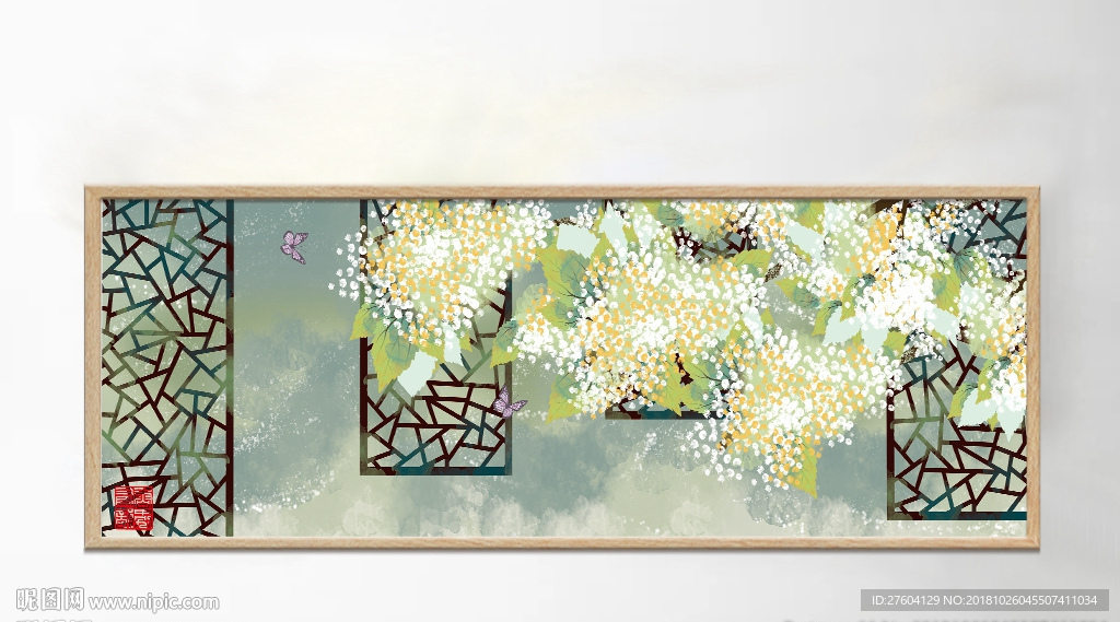 中国风水墨淡彩风景装饰画