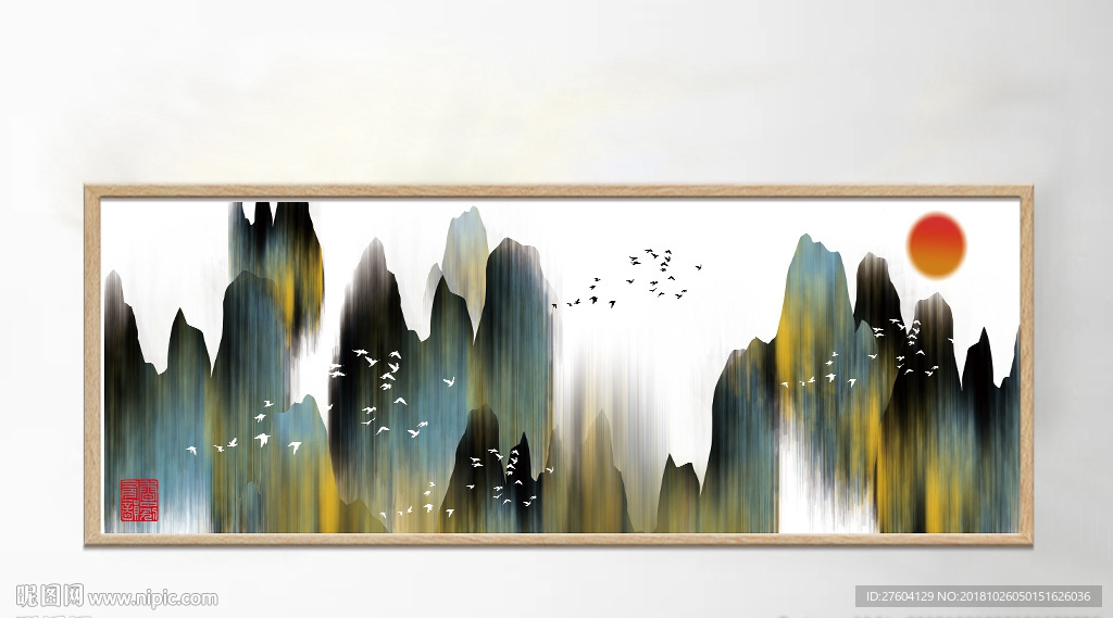 中国风山川风景创意装饰画