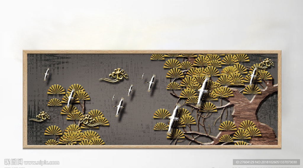 中国风松树风景创意装饰画