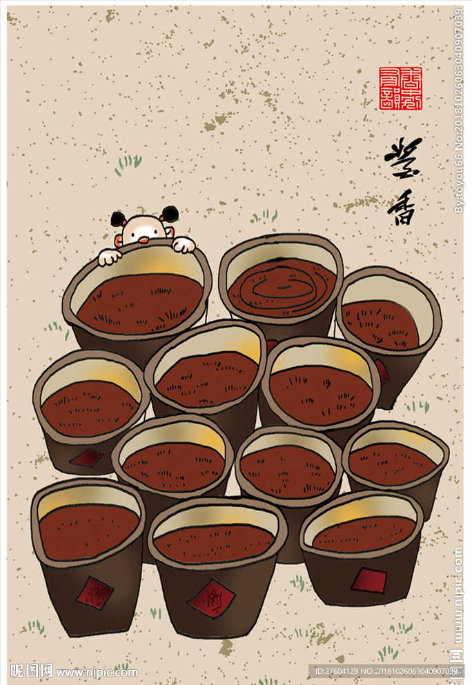 中国风手绘民宿创意装饰画