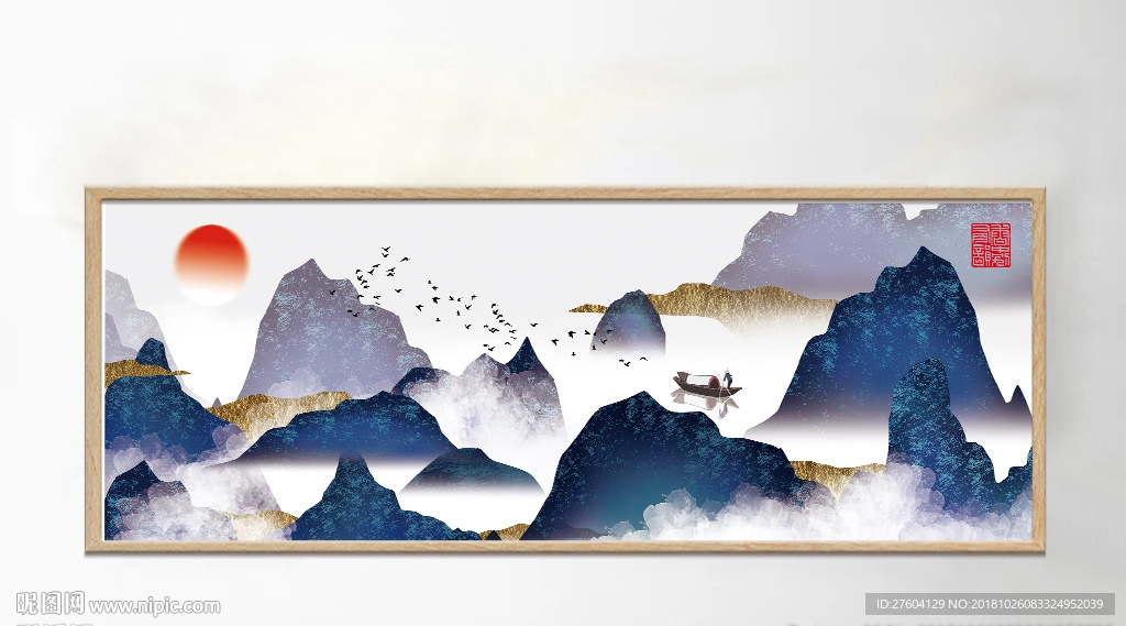 中国风山水风景创意装饰画