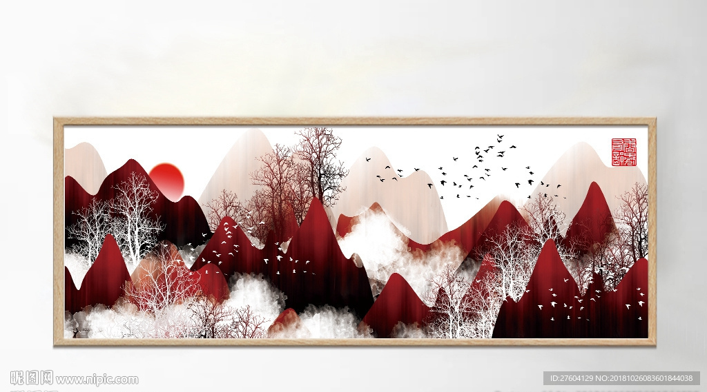 中国风山川风景创意装饰画
