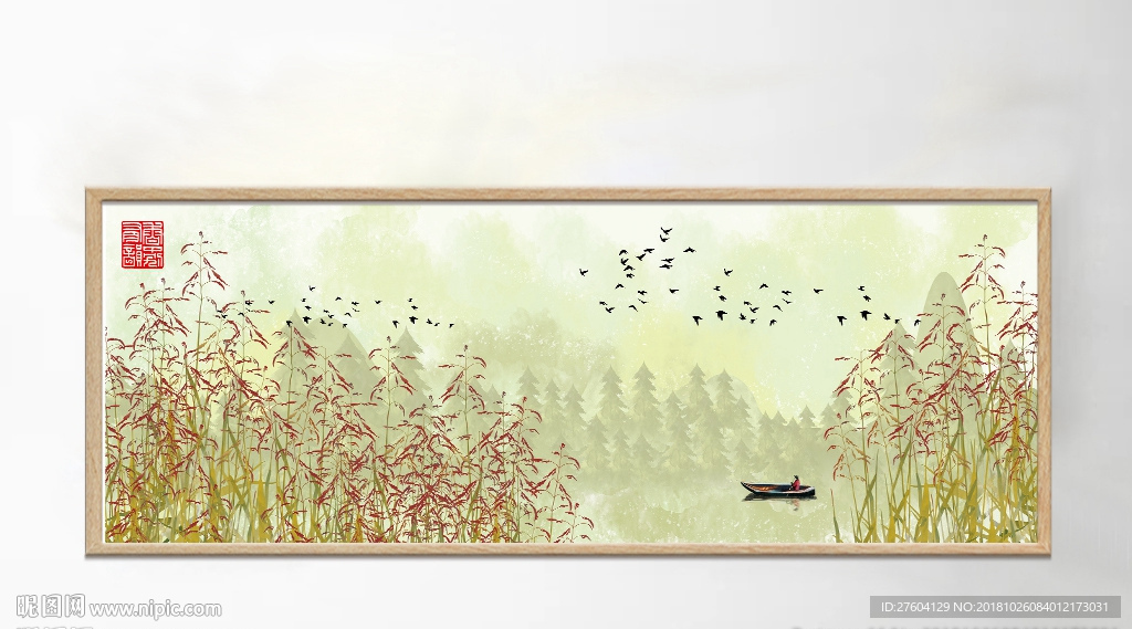 中国风民俗风景创意装饰画