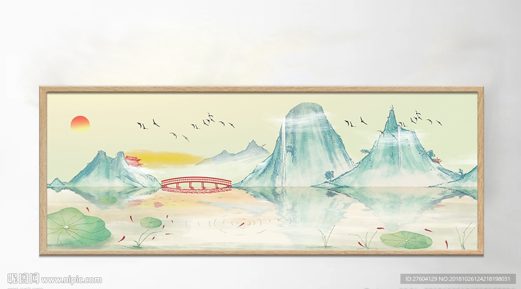 中国风山水意境风景唯美装饰画