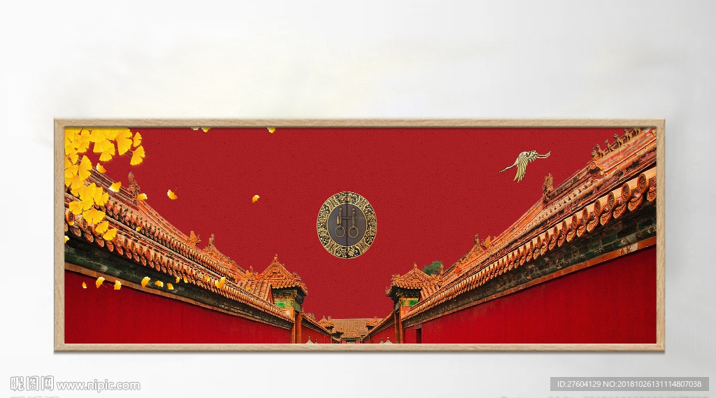 中式古城楼装饰画