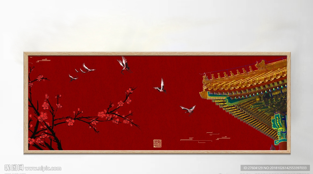 中国皇宫建筑宫廷装饰画