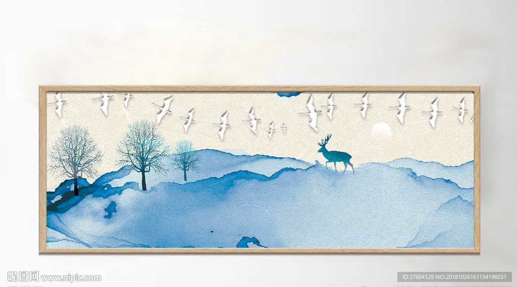中式水墨意境山水装饰画