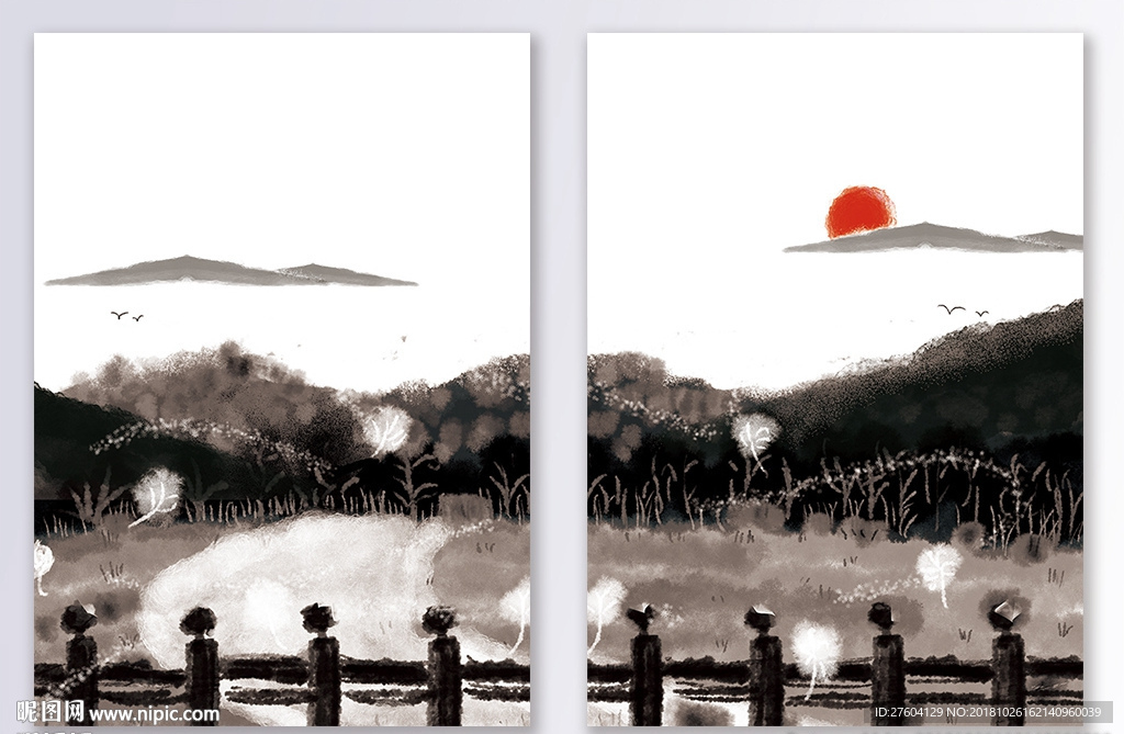 中国风水墨装饰画