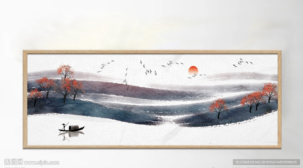 中国风水墨意境山水风光装饰画