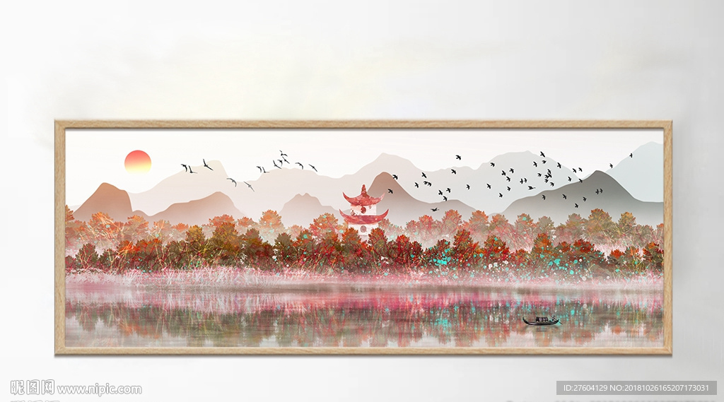 中国风意境唯美山水风景装饰画