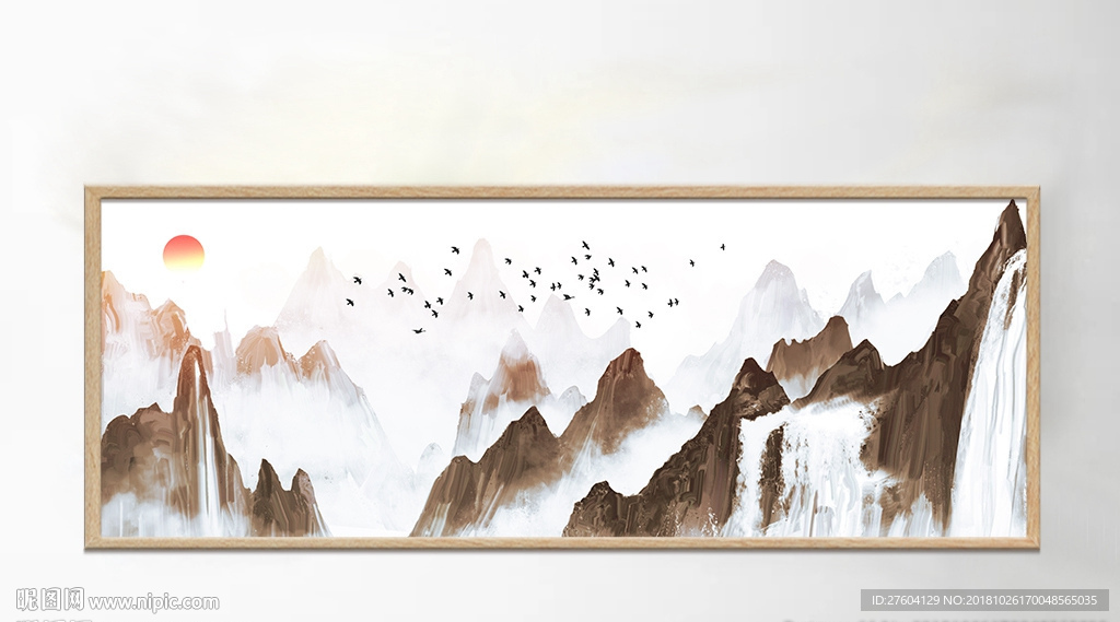 中国风水墨意境风景山水装饰画