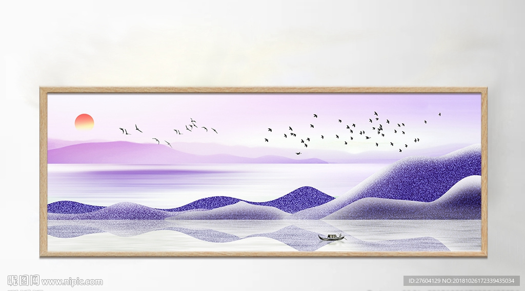 水墨意境唯美山水风景装饰画